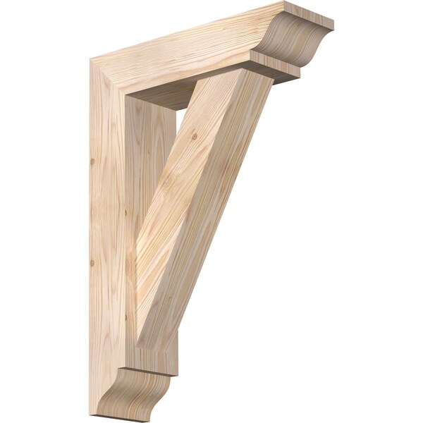 Ekena Millwork Traditional Traditional Smooth Bracket w/ Offset Brace, Douglas Fir, 5 1/2"W x 18"D x 26"H BKT0604X18X26TRA01SDF - main
